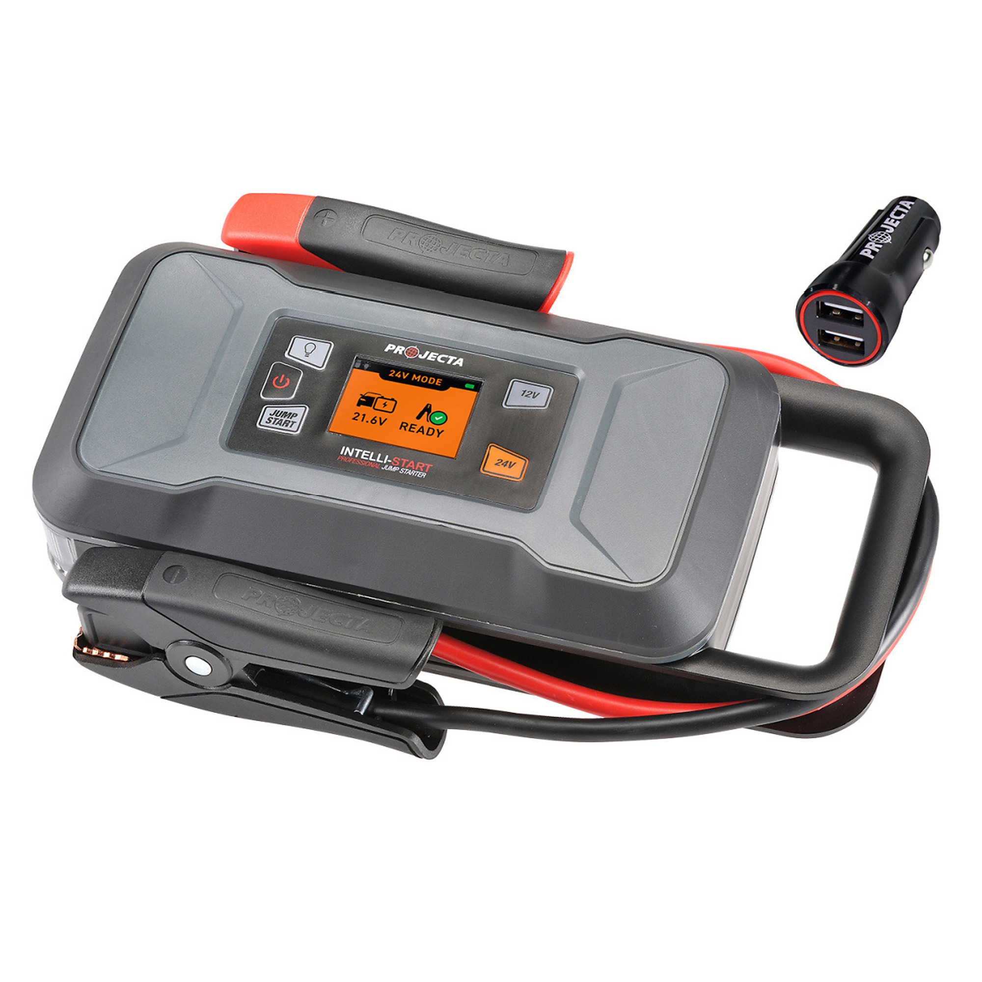Projecta Intelli-Start Professional LiFePO4 Jumpstarter and Power Bank — 12V/24V, 2000A, 8L Gas/7L Diesel, IP65, Model# PRJ-IS2000